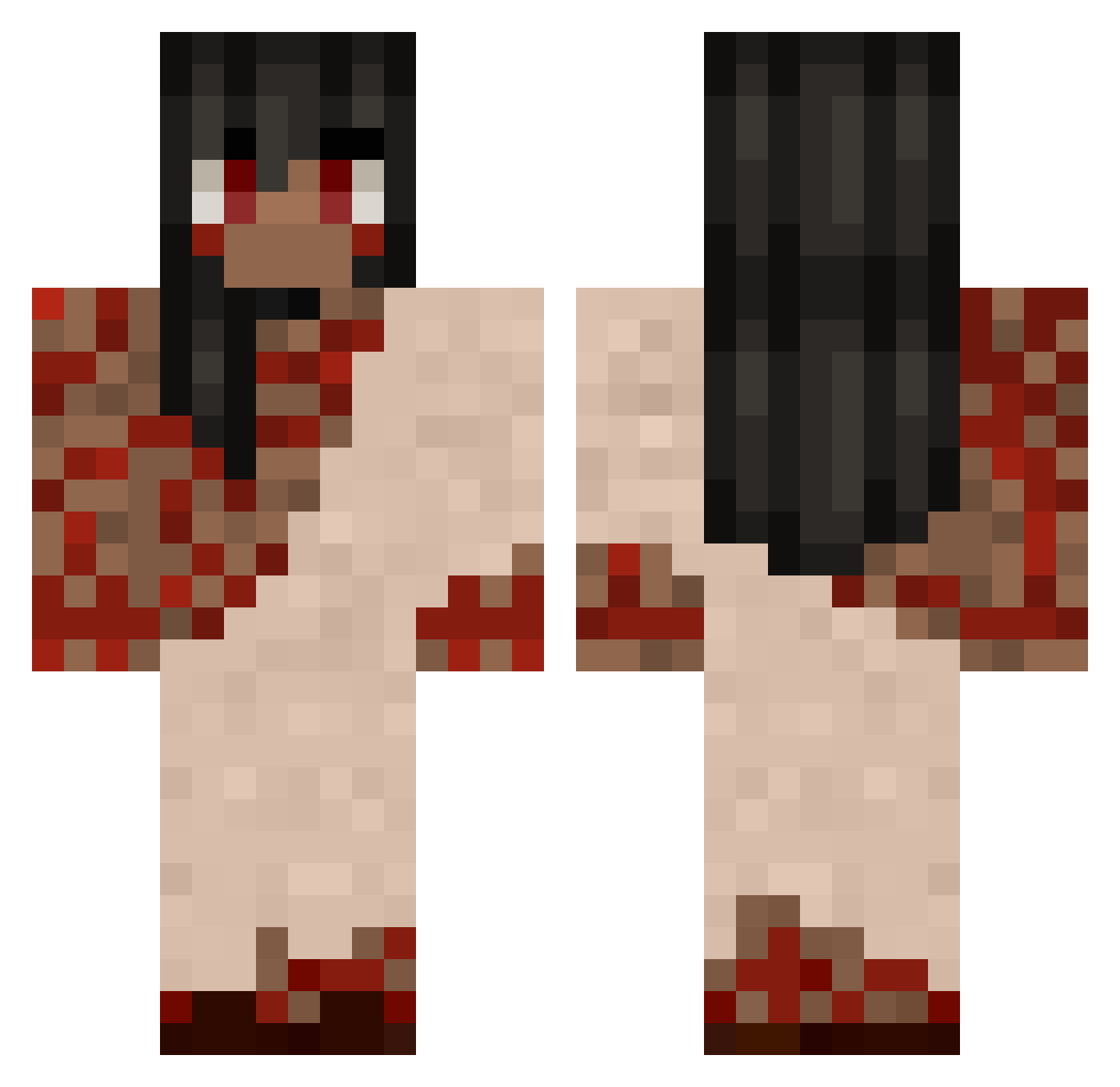 rxtton Minecraft skin, front and back view
