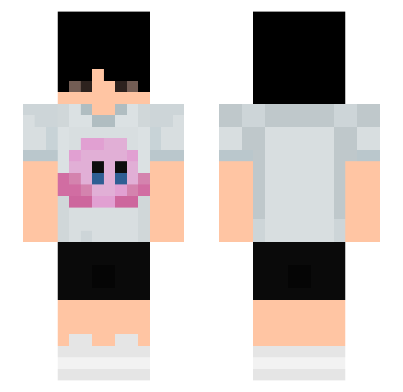 PasioFox123 Minecraft skin, front and back view