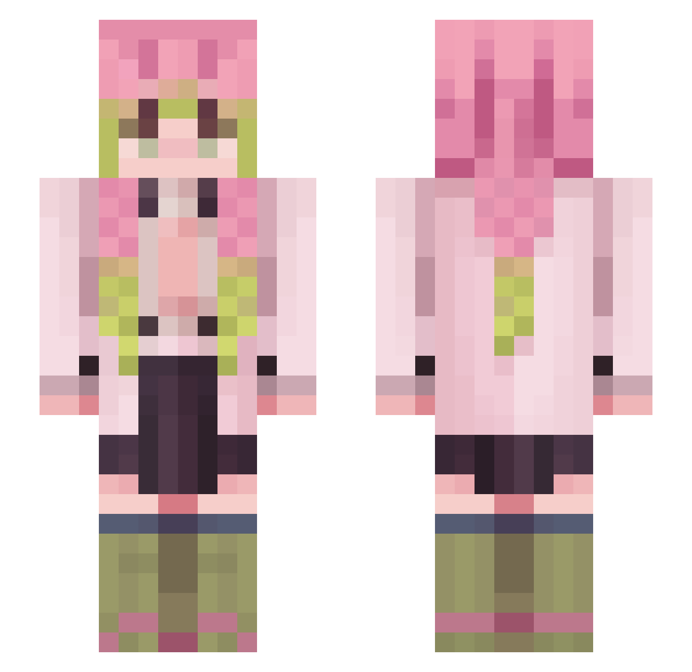 Ni1eRiver Minecraft skin, front and back view