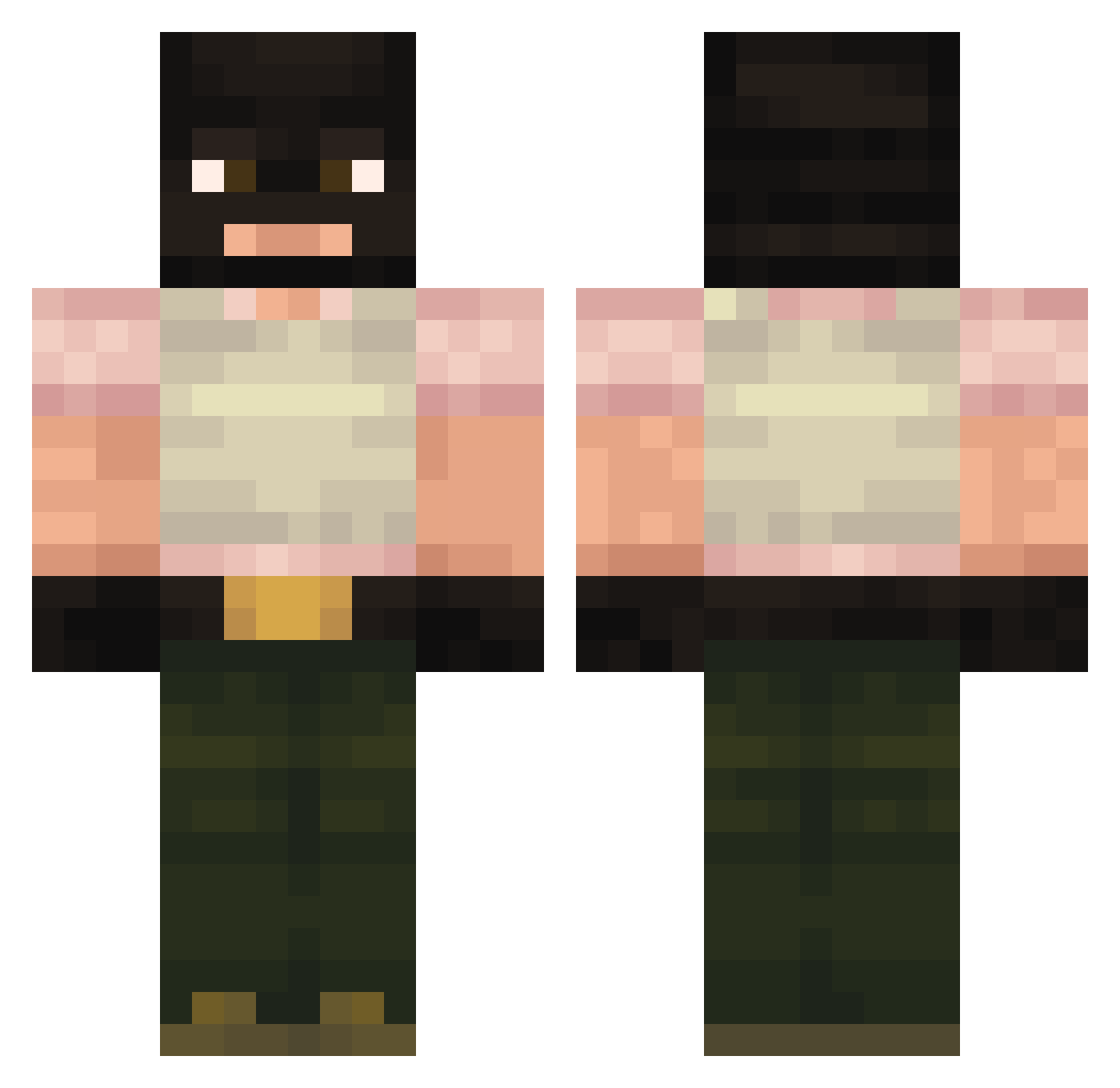 drf9s Minecraft skin, front and back view