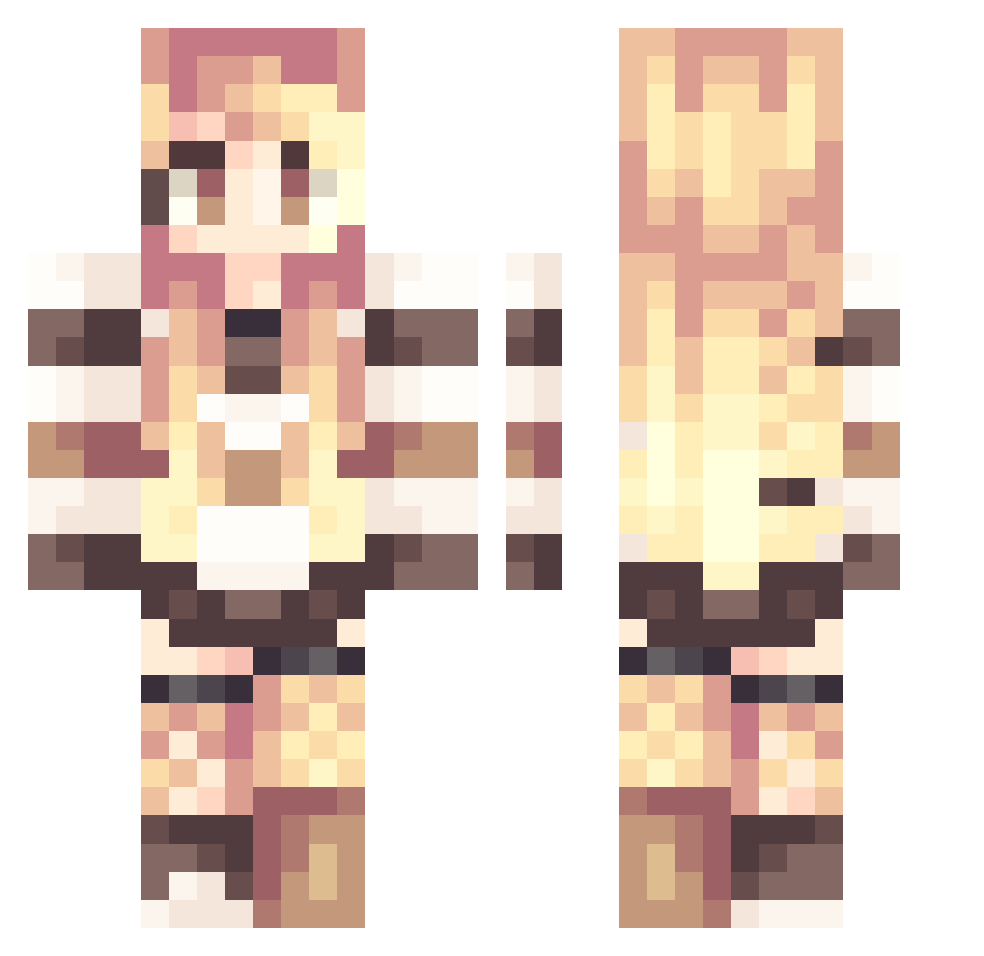 RichardBlueHD Minecraft skin, front and back view