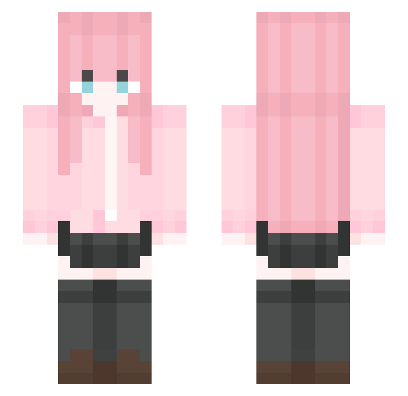 NANA_jiangjiang Minecraft skin, front and back view