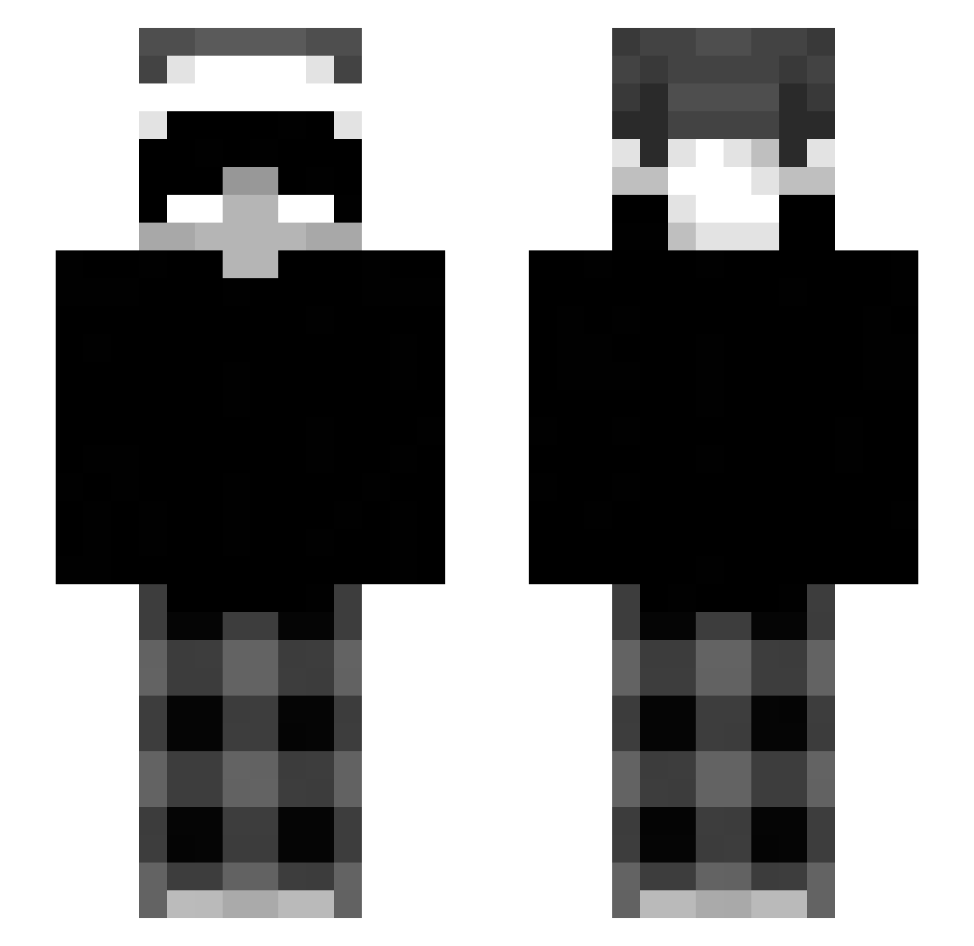 KA51O Minecraft skin, front and back view