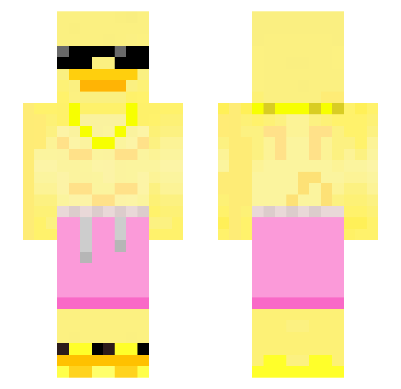 SoneFall Minecraft skin, front and back view