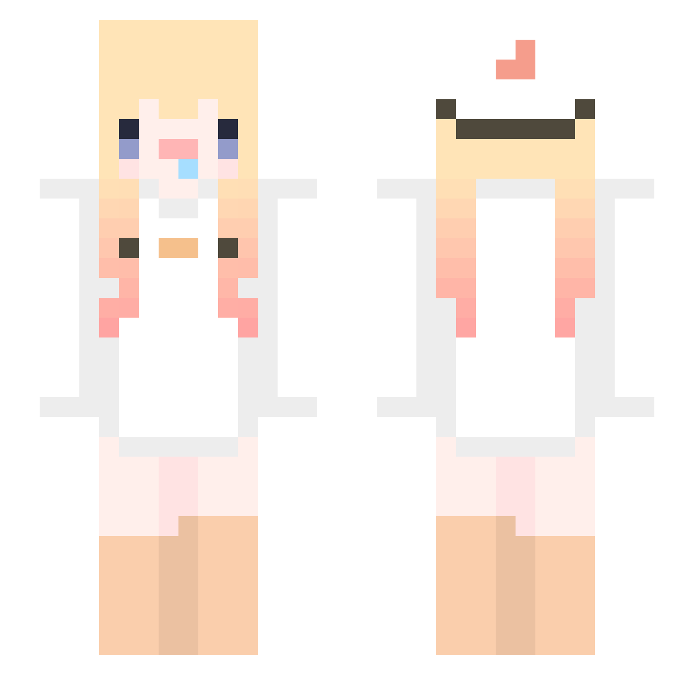TheodoraTheCow Minecraft skin, front and back view
