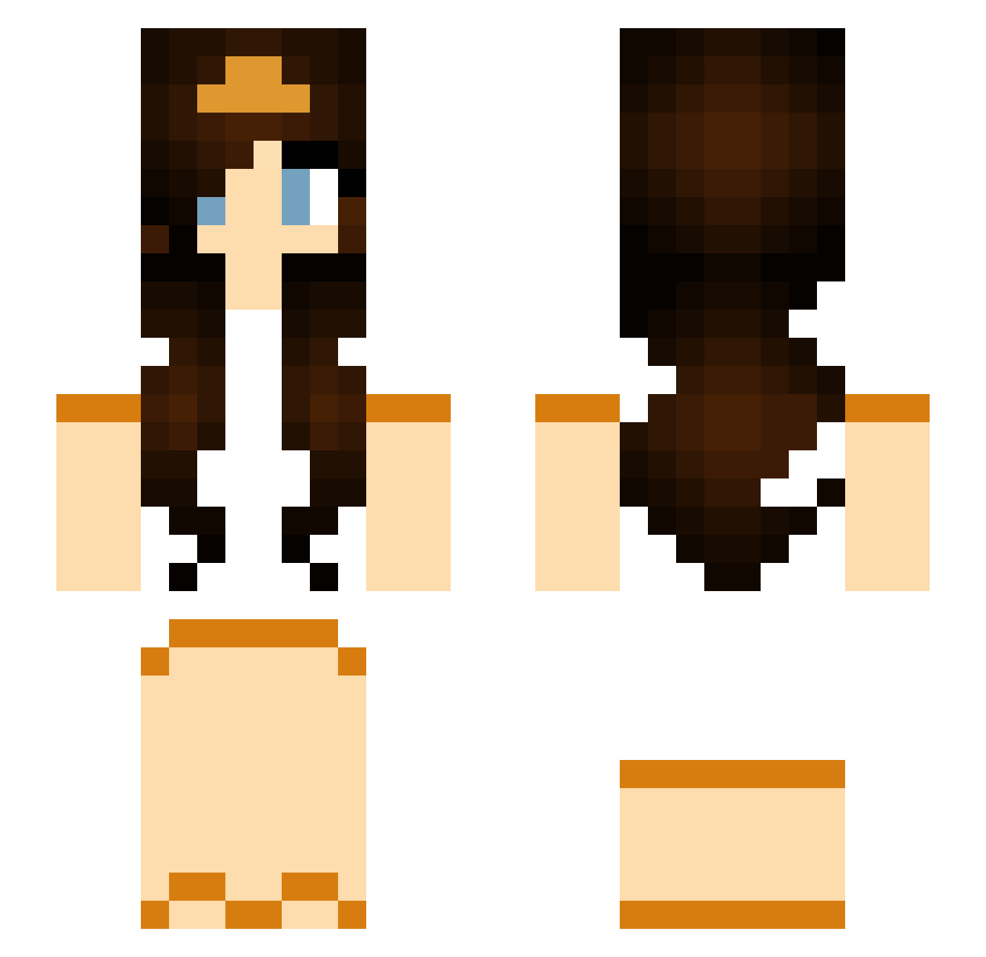Aiwareiks Minecraft skin, front and back view