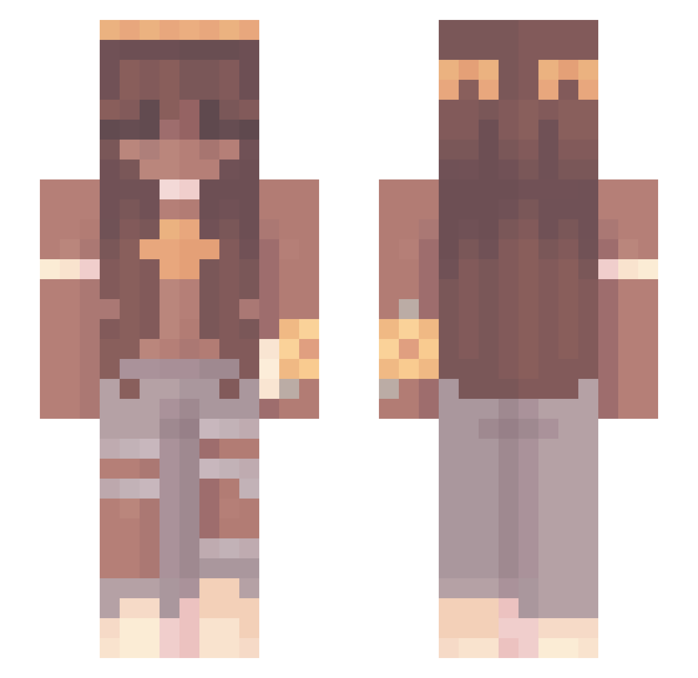 deraliath Minecraft skin, front and back view