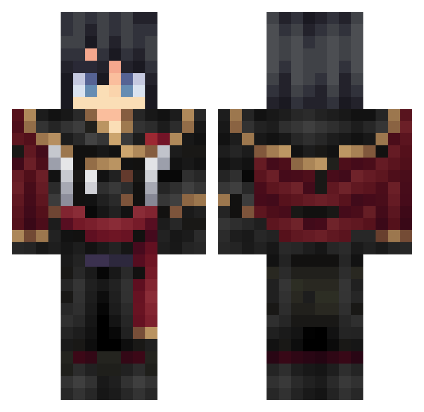 Takashi8641 Minecraft skin, front and back view