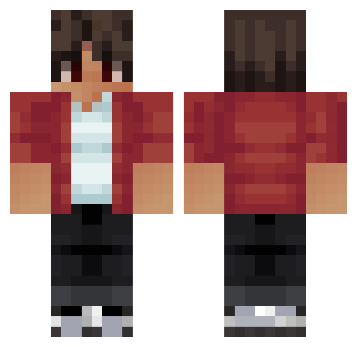 Zaiidens Minecraft skin, front and back view