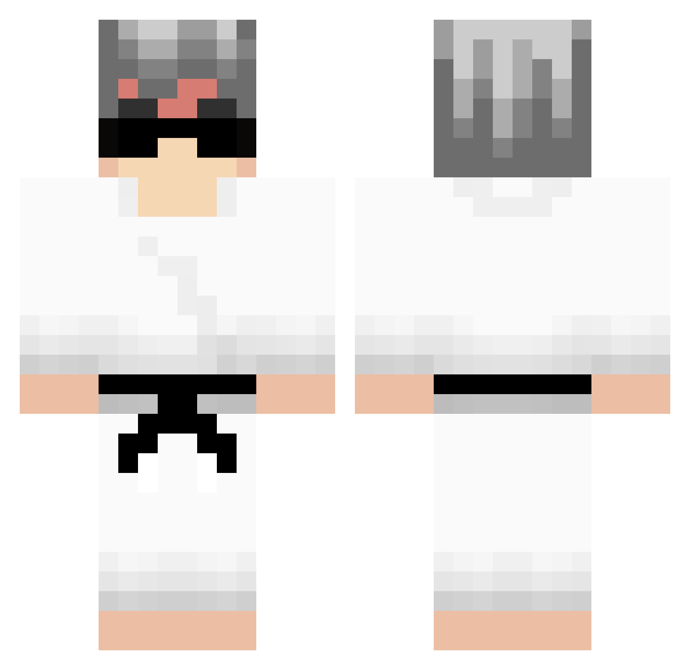 chadblanket Minecraft skin, front and back view