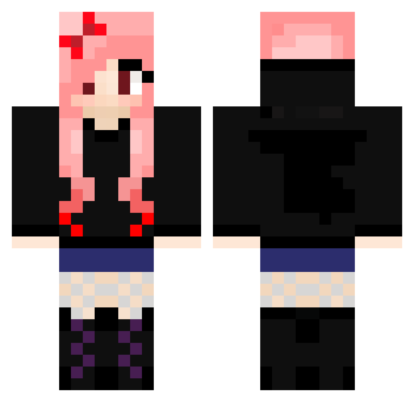 Dela Minecraft skin, front and back view