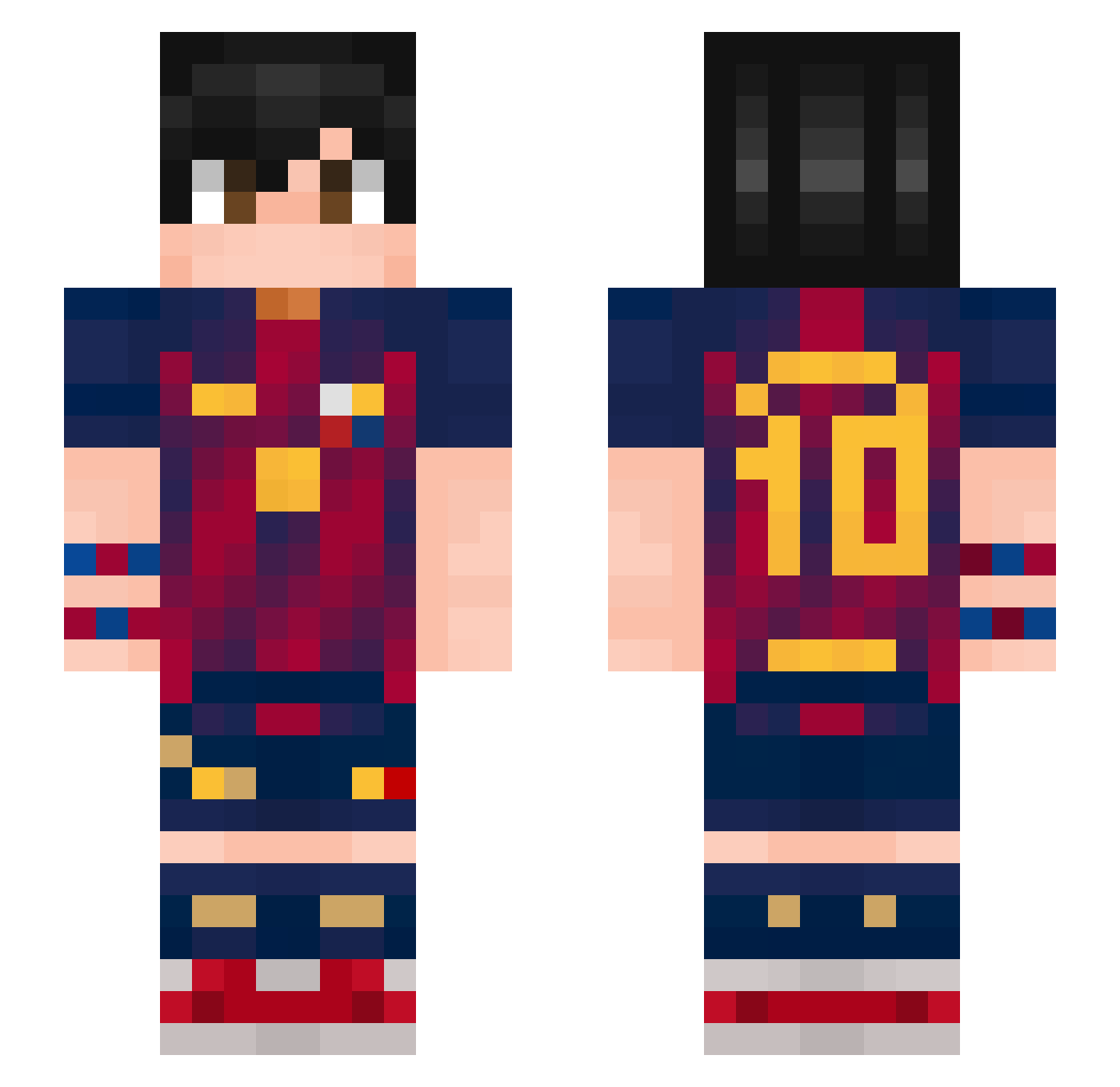 D0XXY Minecraft skin, front and back view