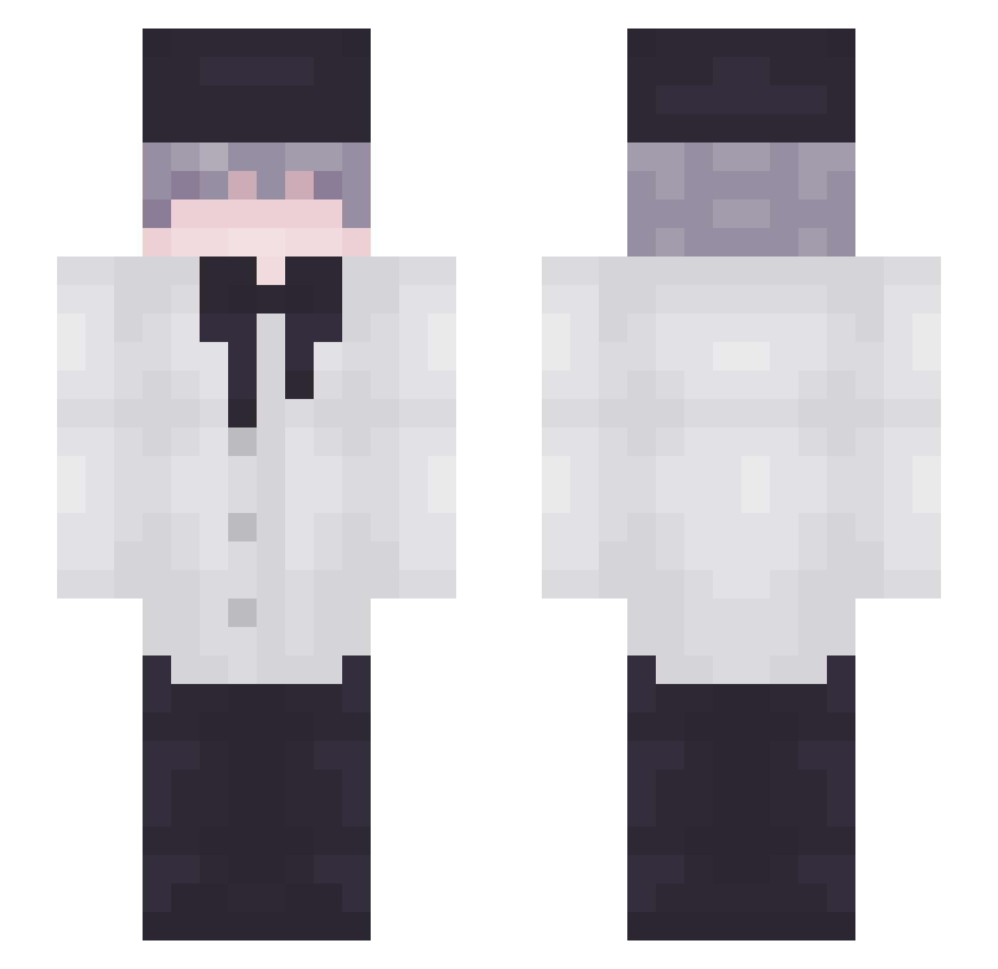 Lowry Minecraft skin, front and back view