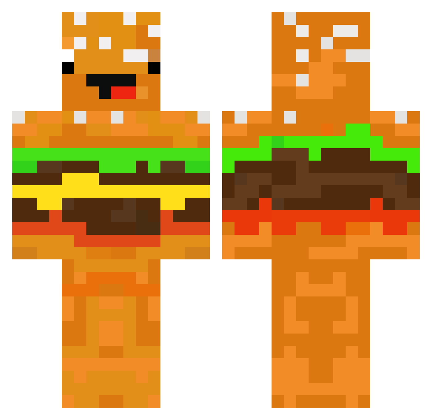 Lucanese Minecraft skin, front and back view