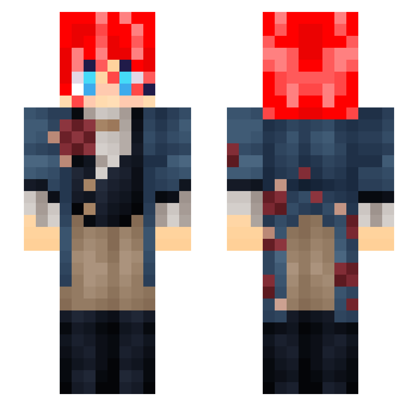 LuckyPants95 Minecraft skin, front and back view