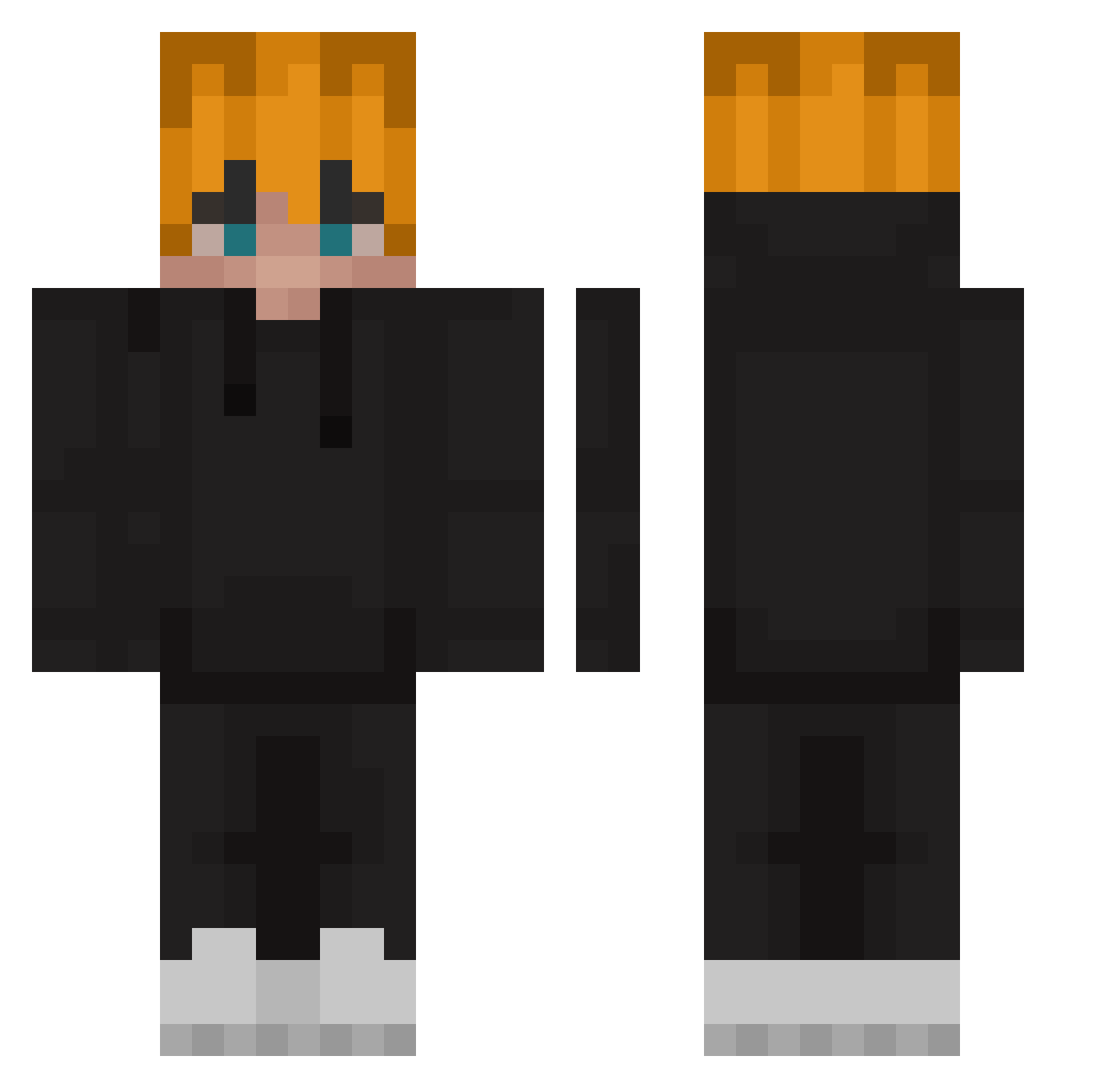 Razpid Minecraft skin, front and back view