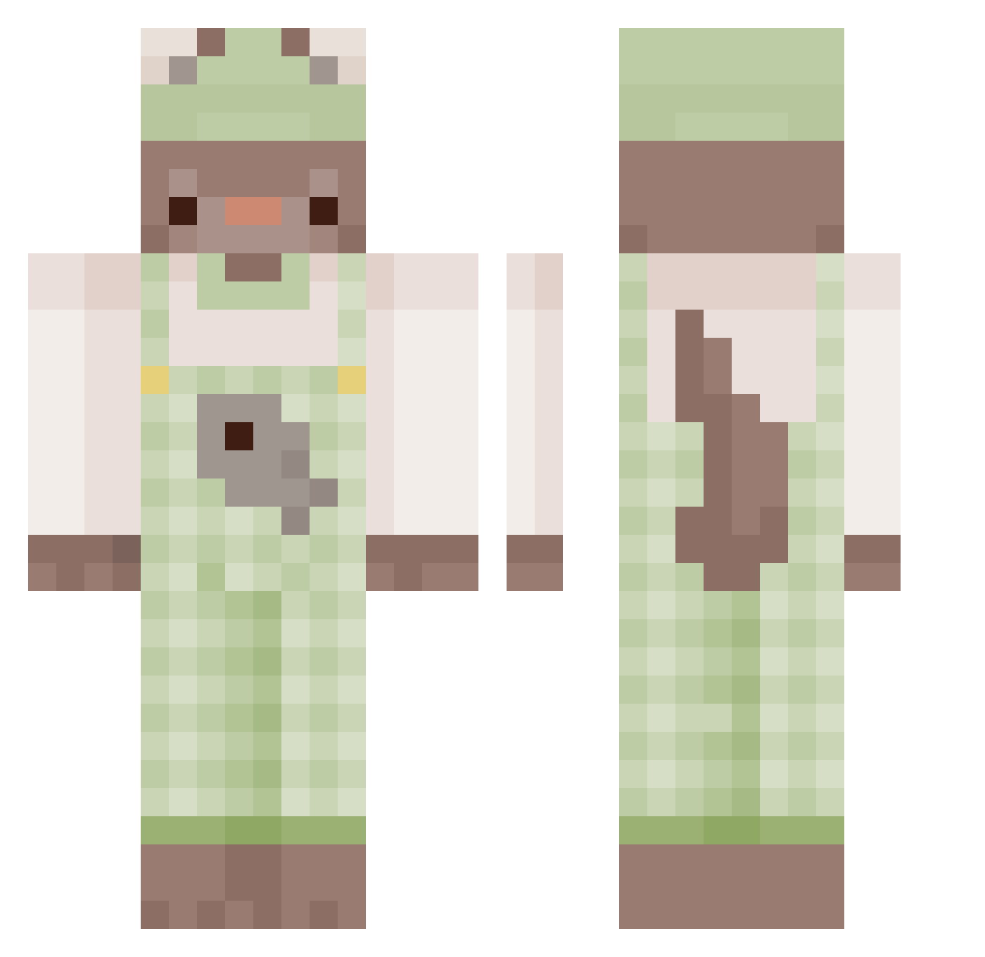 x_marcelaum Minecraft skin, front and back view