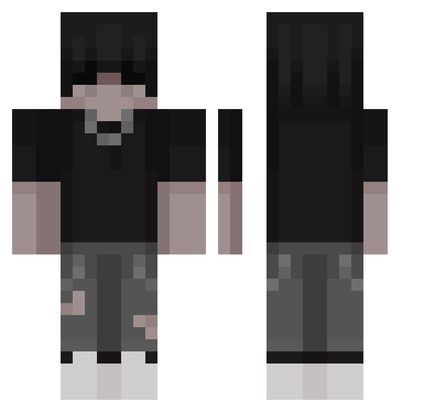 Noxarrr Minecraft skin, front and back view