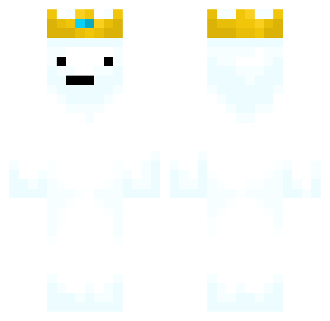 Ice56 Minecraft skin, front and back view