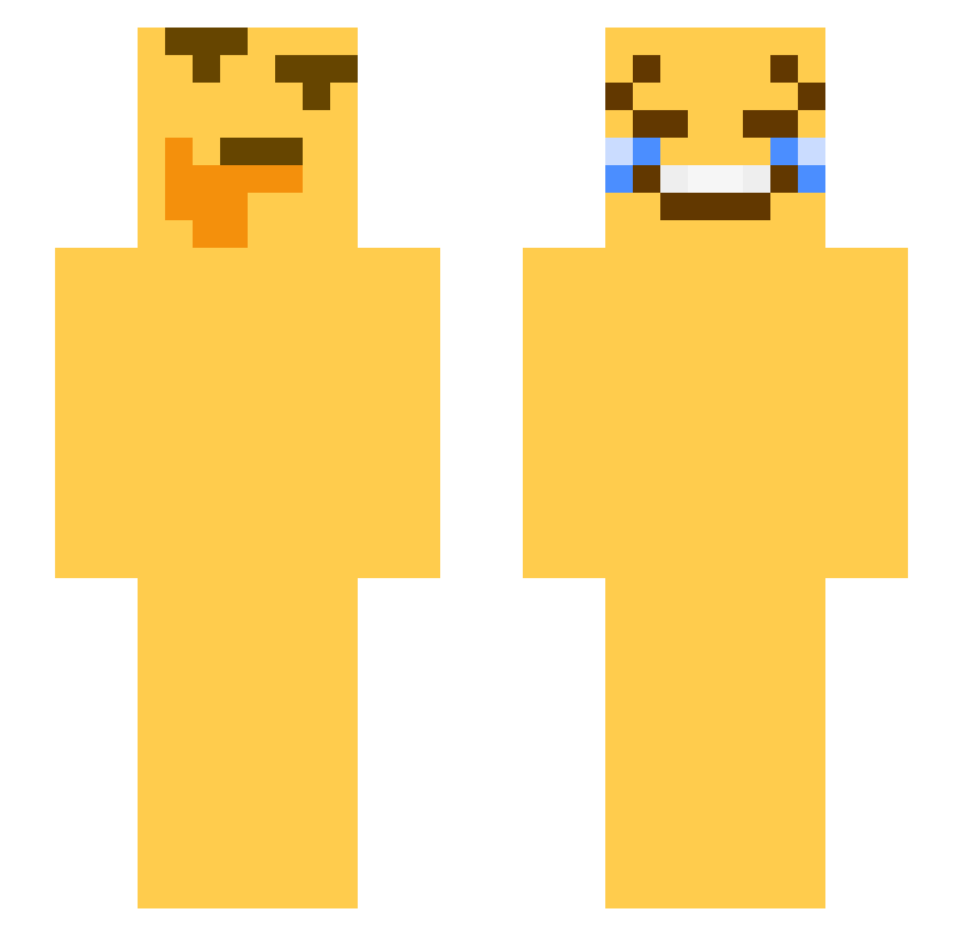 Bruhifed Minecraft skin, front and back view