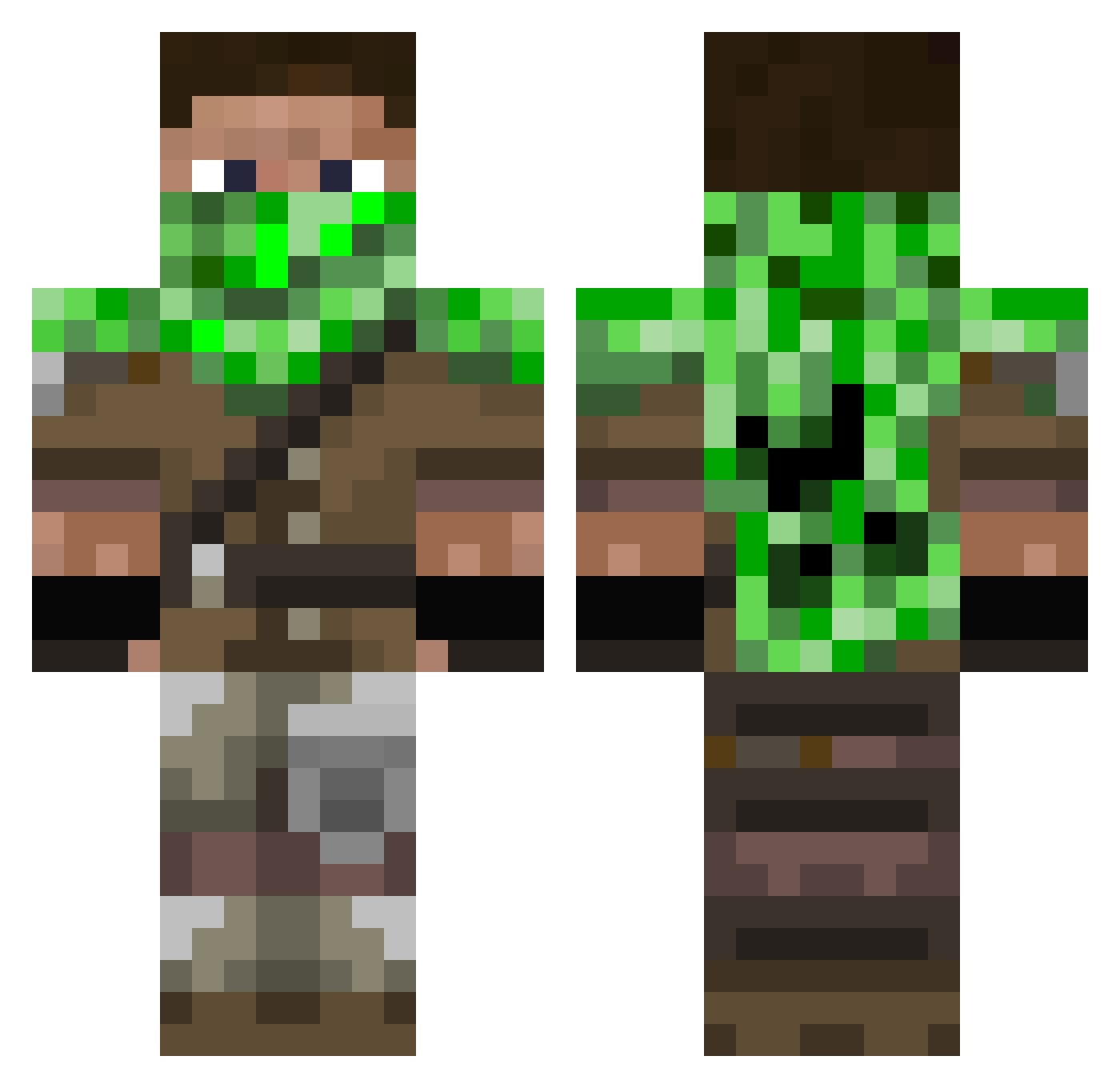 Supakid9090 Minecraft skin, front and back view