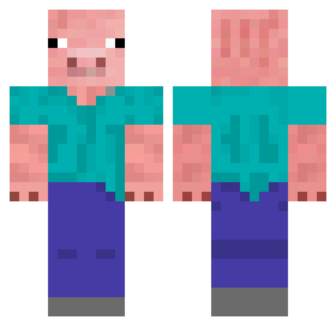 The__Ham Minecraft skin, front and back view