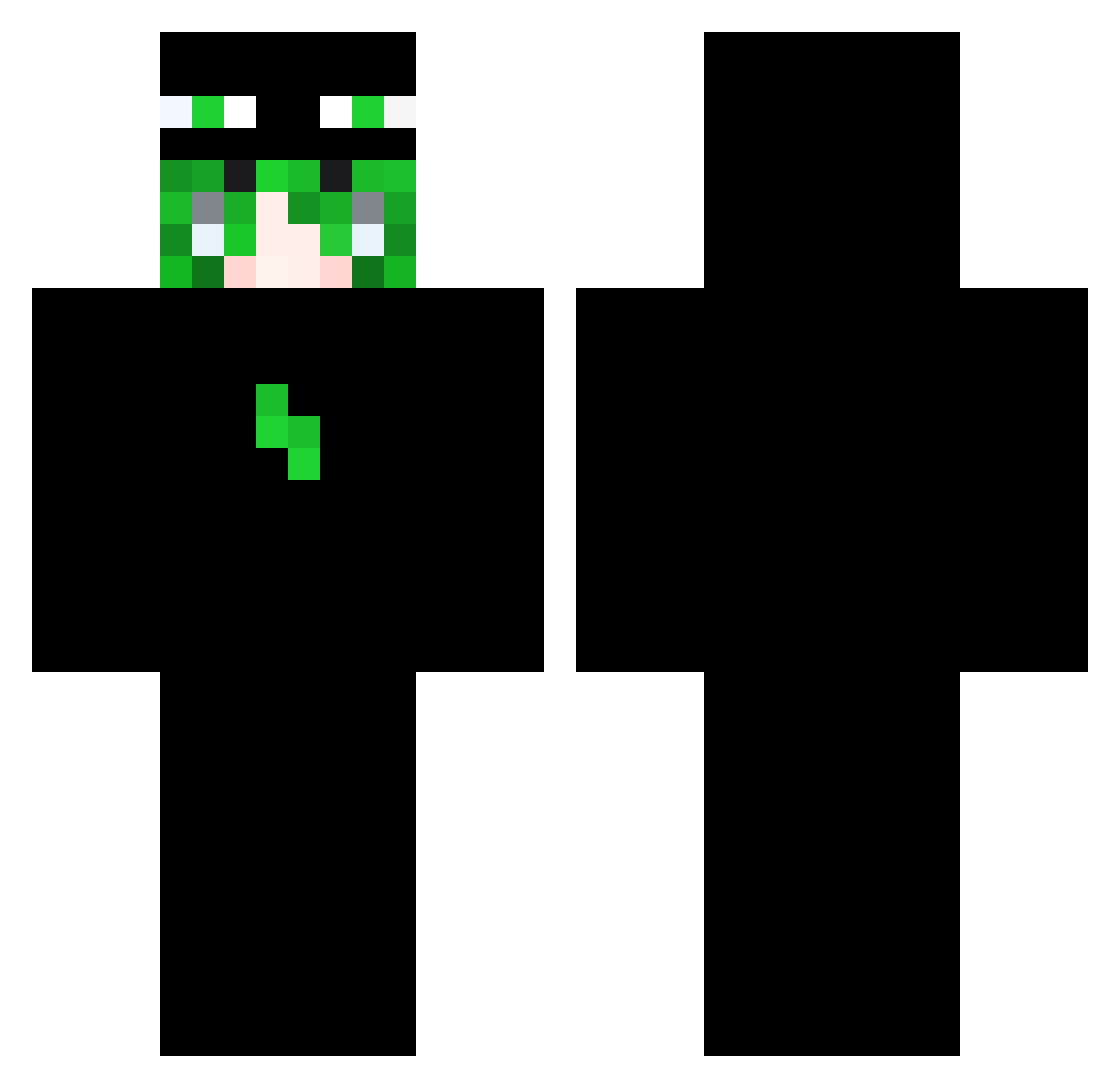 SouperFrog Minecraft skin, front and back view