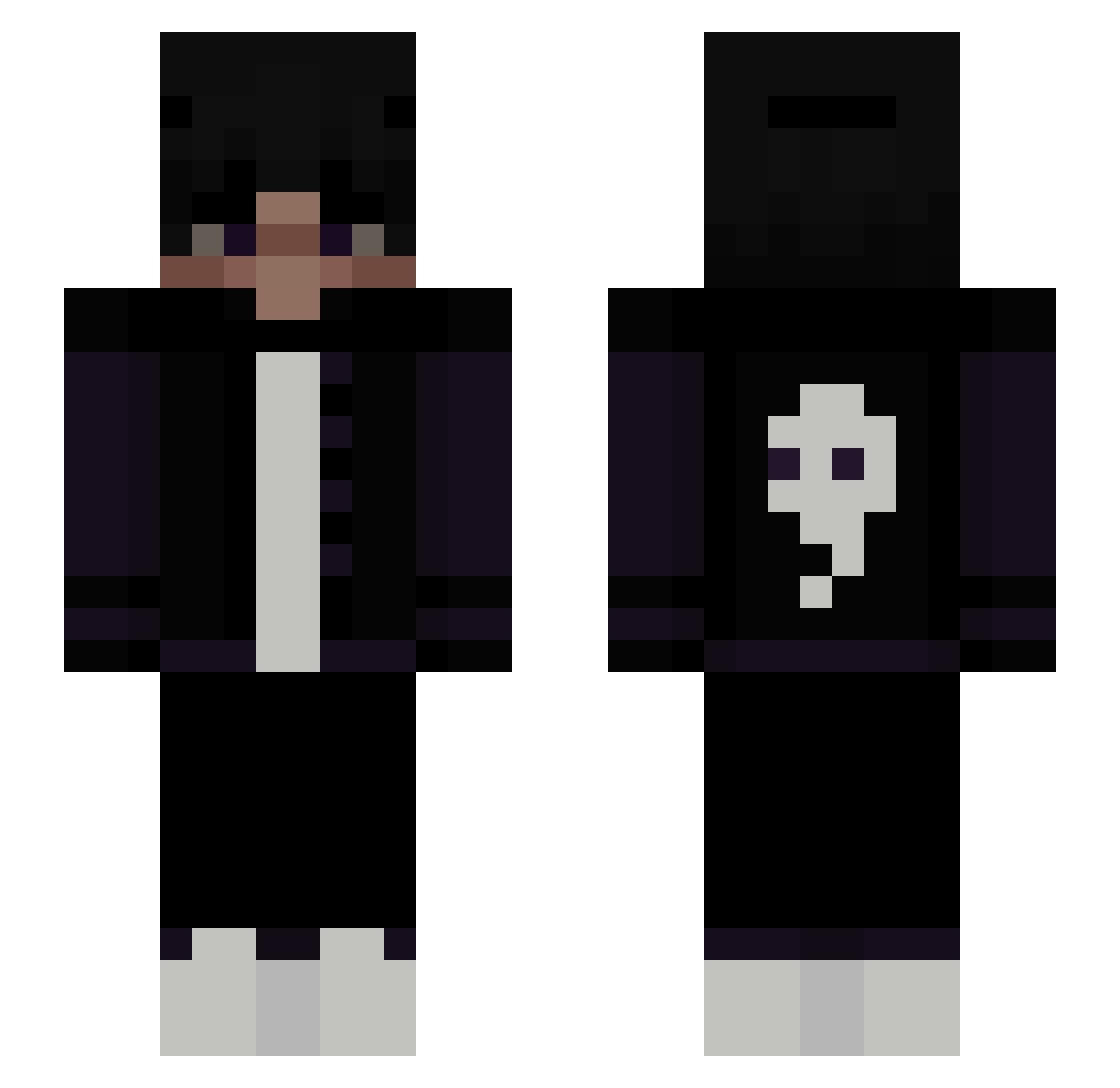 qtkal Minecraft skin, front and back view