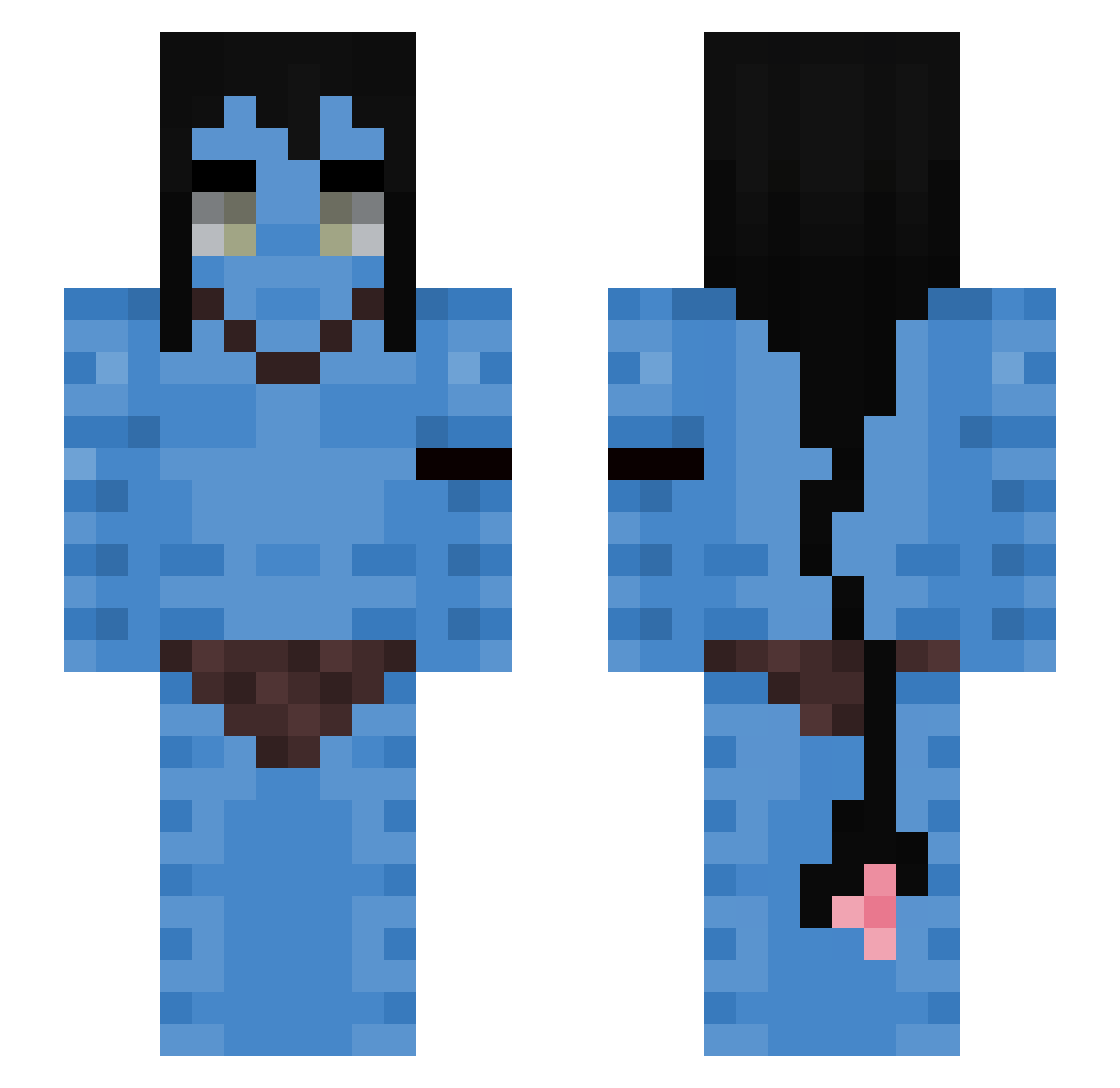 Ilouuu_ Minecraft skin, front and back view