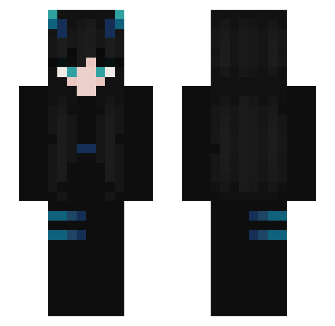 rexnoturno Minecraft skin, front and back view