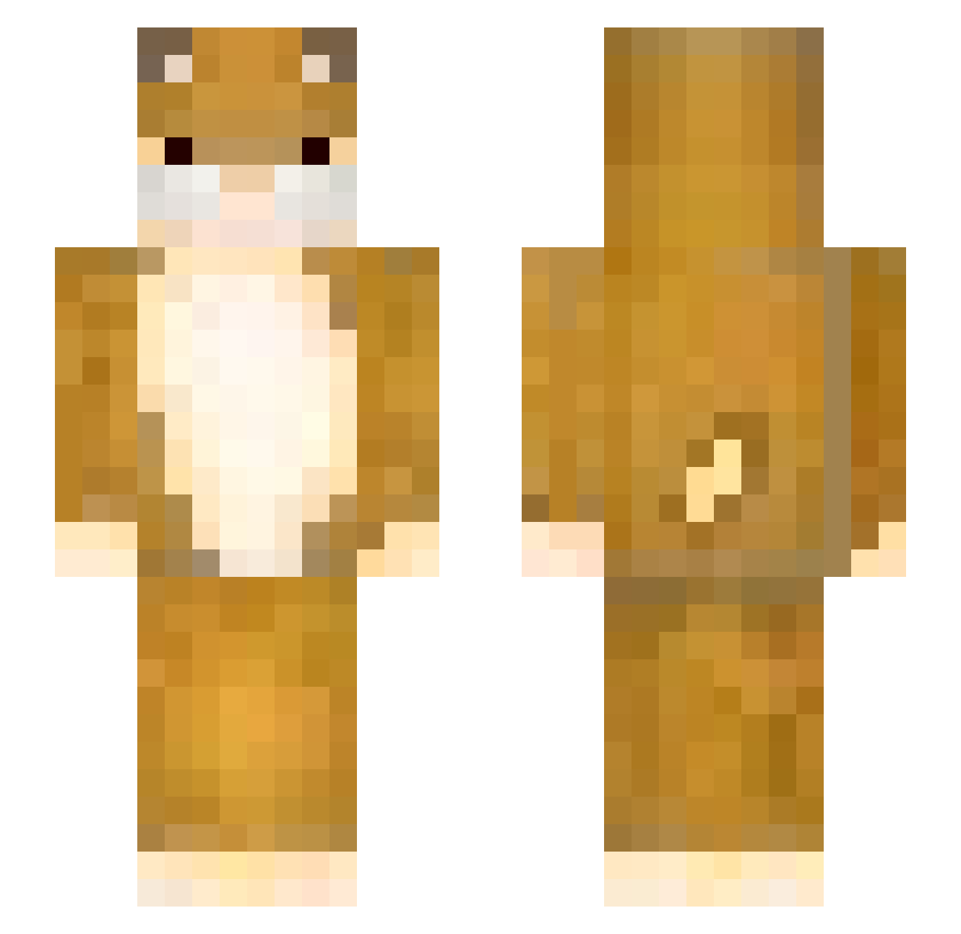Crazyhamstergoat Minecraft skin, front and back view