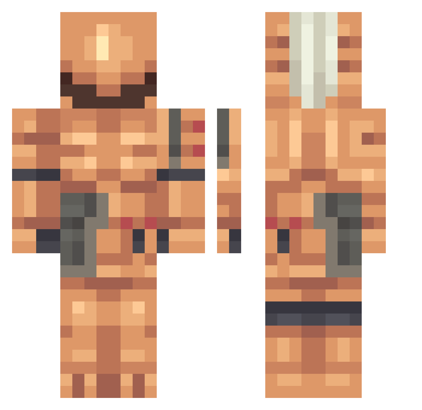 SynSlvshy Minecraft skin, front and back view