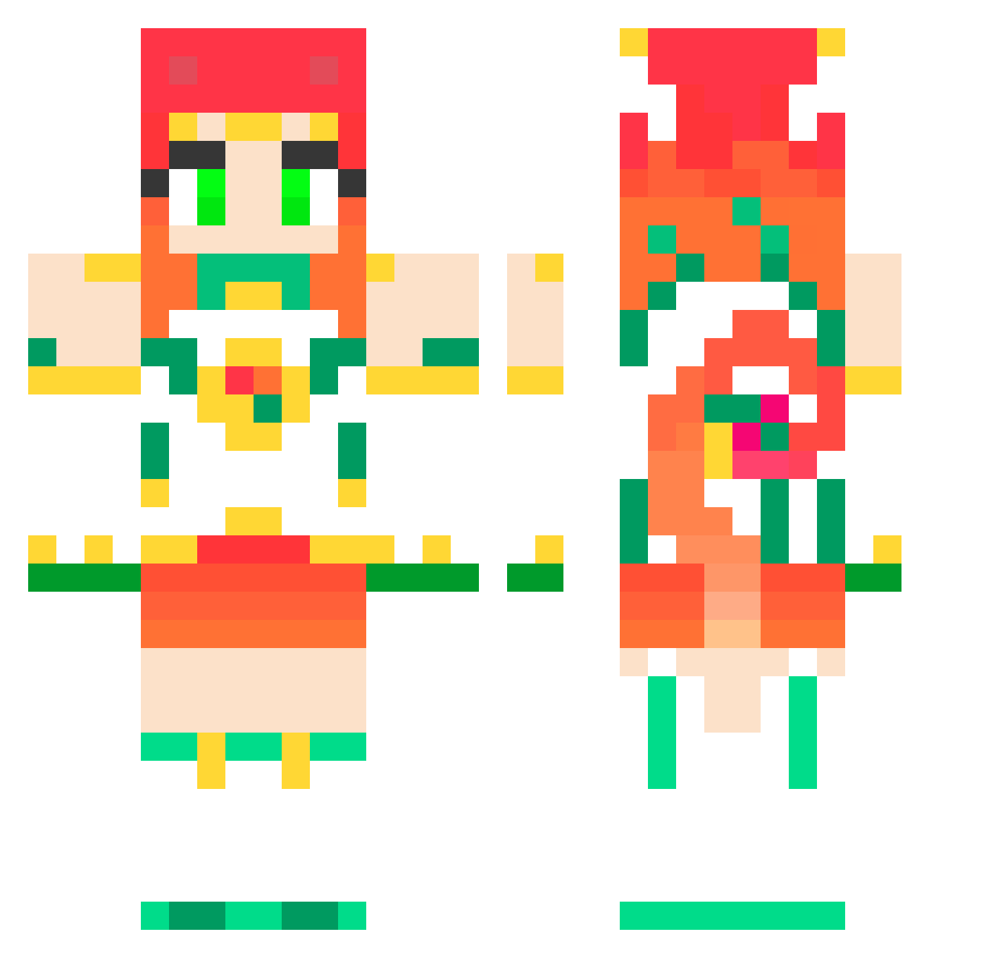 KKangYoon Minecraft skin, front and back view