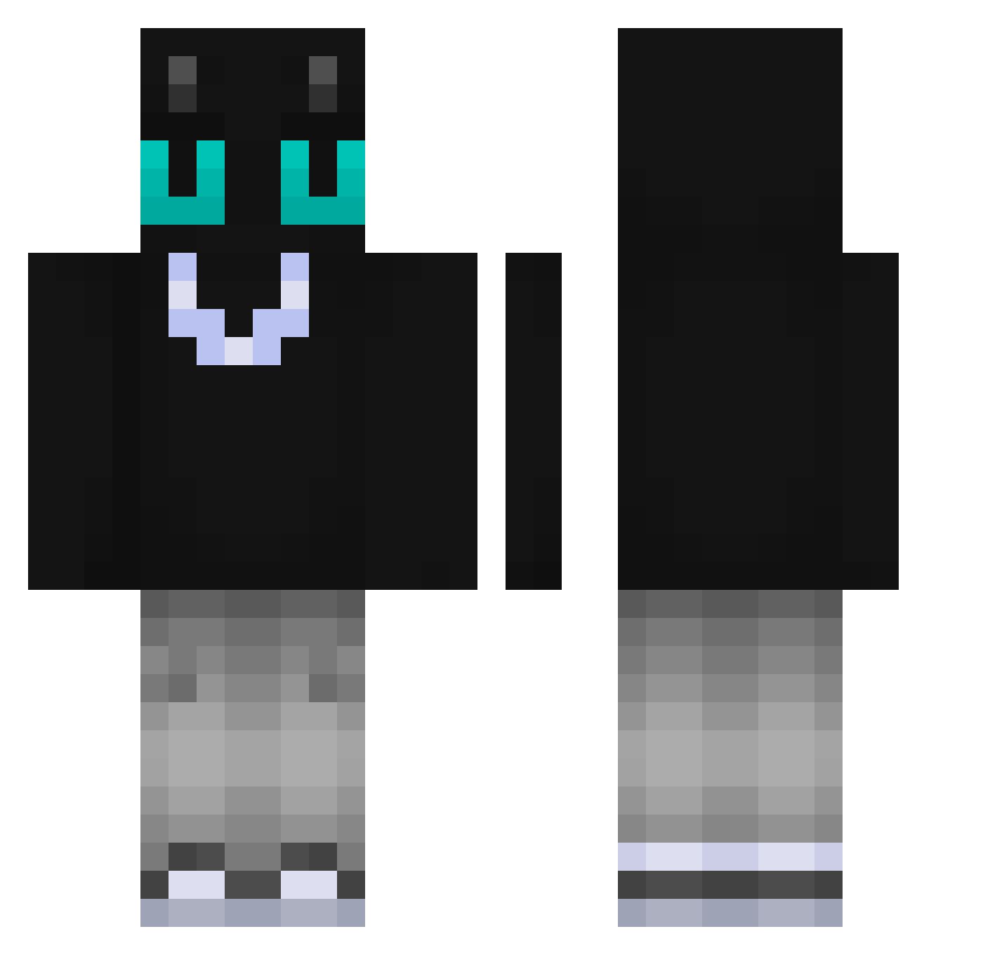 TheTabyCat Minecraft skin, front and back view