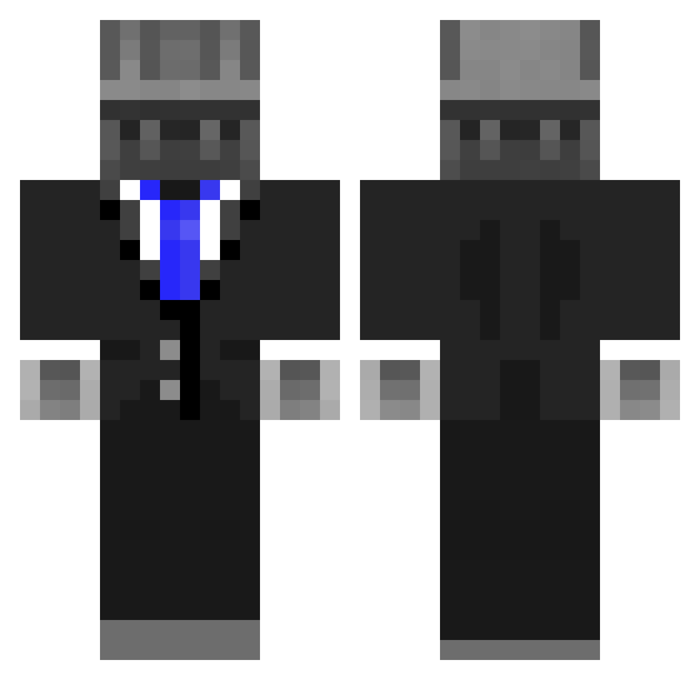Mercureee Minecraft skin, front and back view
