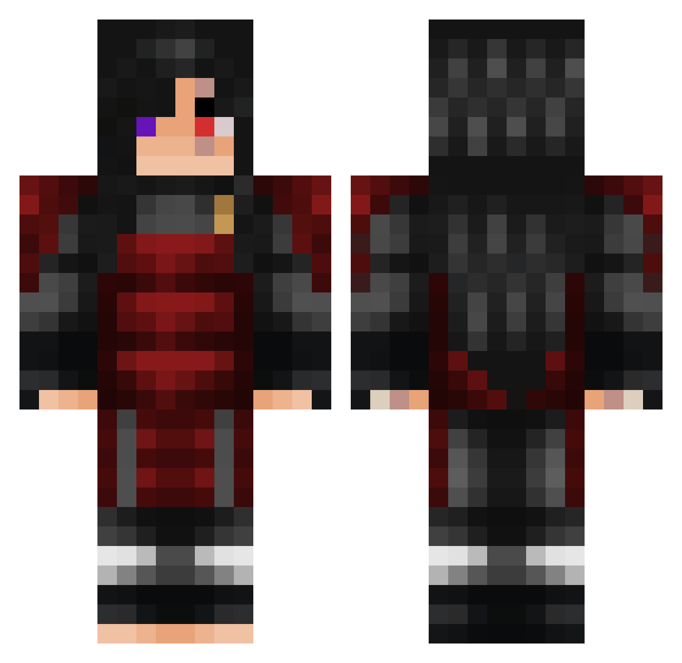 mazeydQ8 Minecraft skin, front and back view