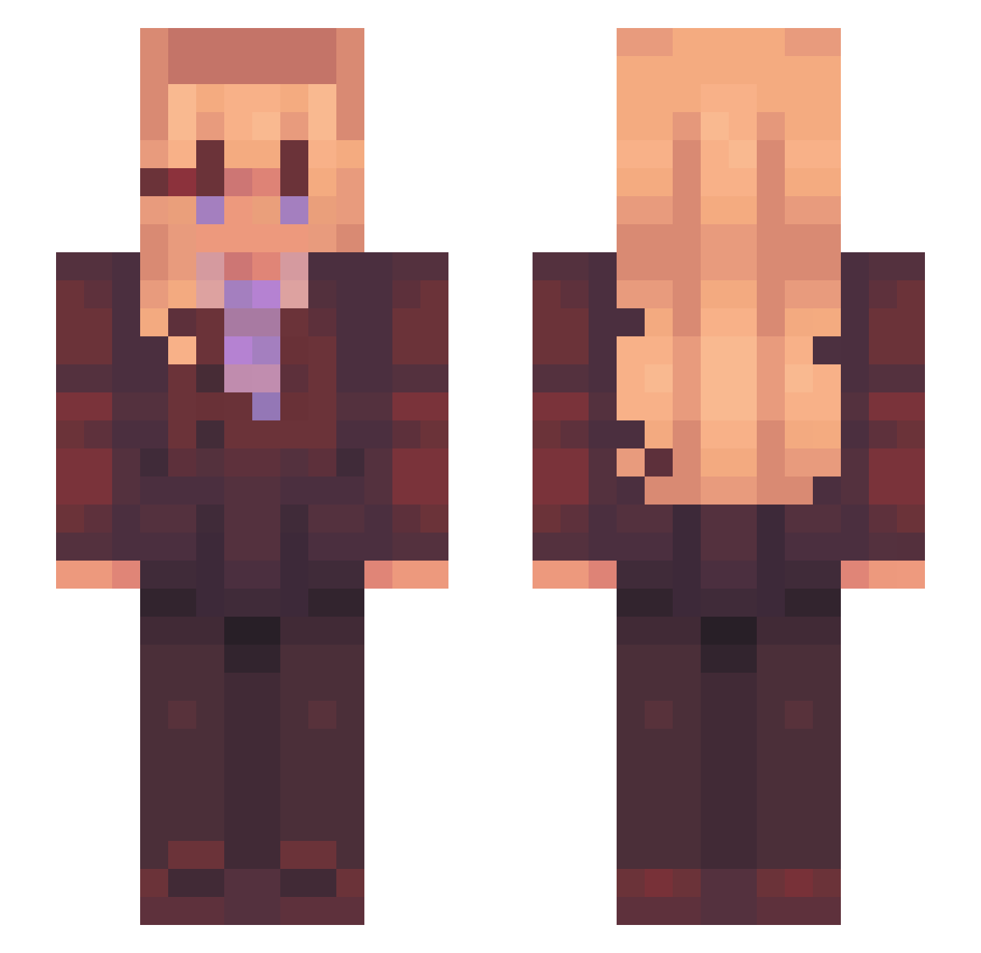 weissedel Minecraft skin, front and back view