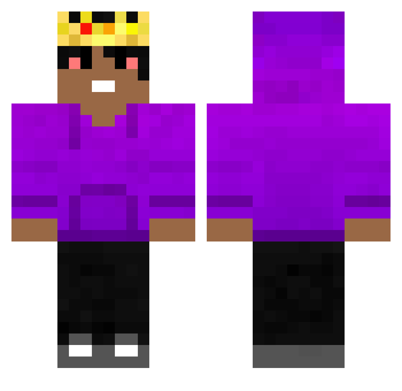 stivus Minecraft skin, front and back view