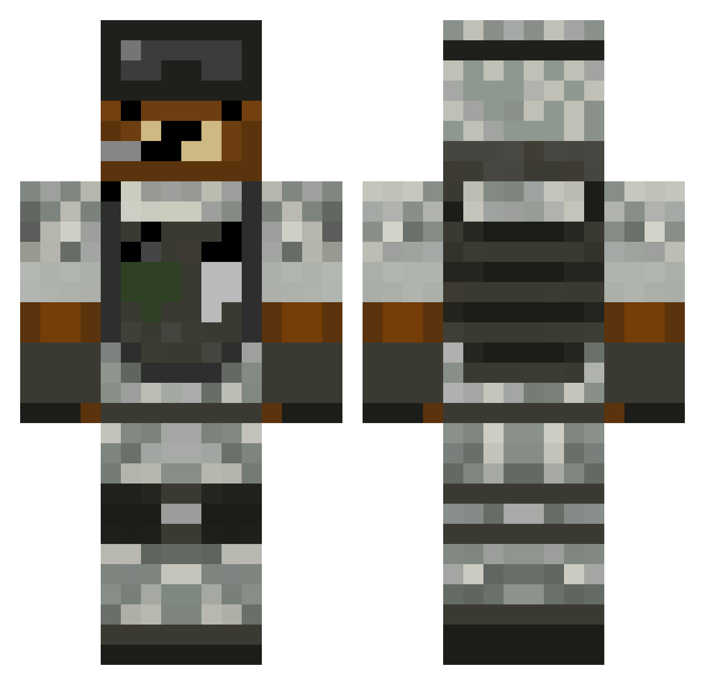 Astr0Bolt07 Minecraft skin, front and back view