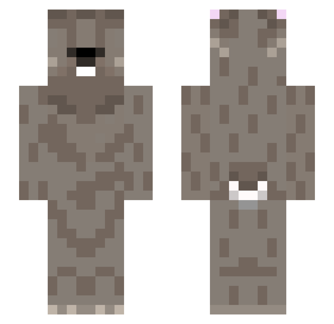 godetum Minecraft skin, front and back view