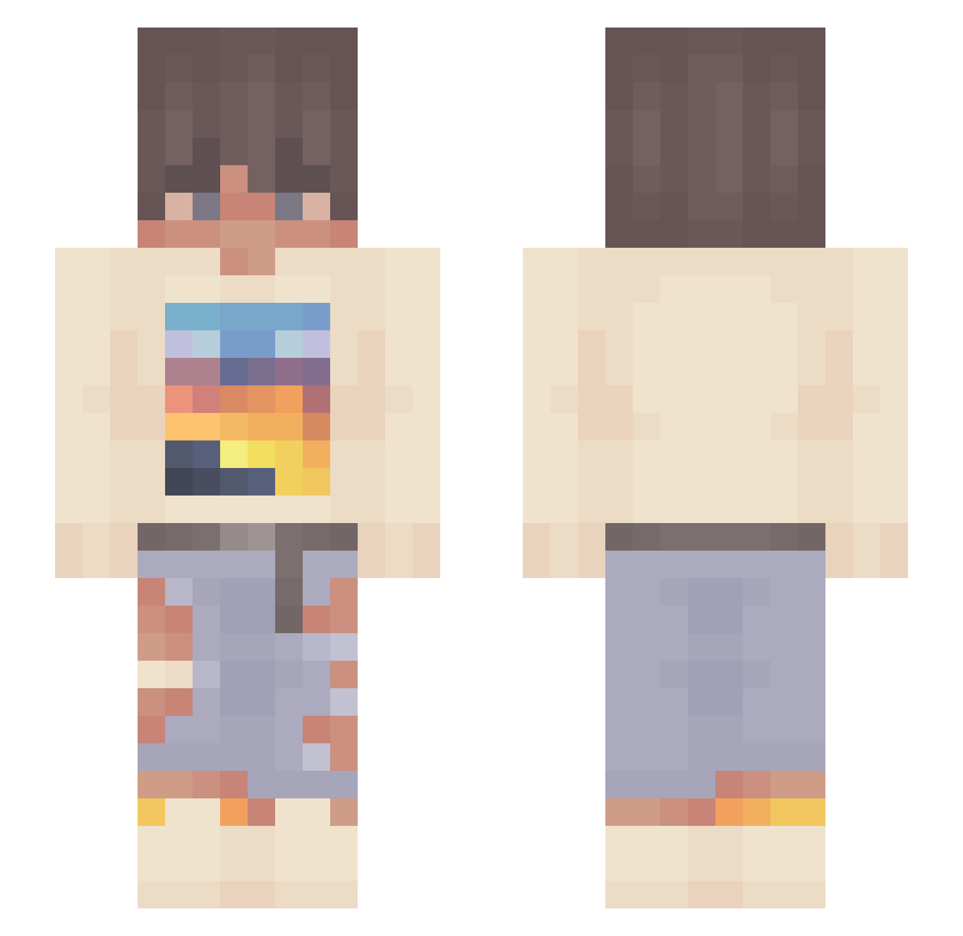 Y0urExLovesMe Minecraft skin, front and back view