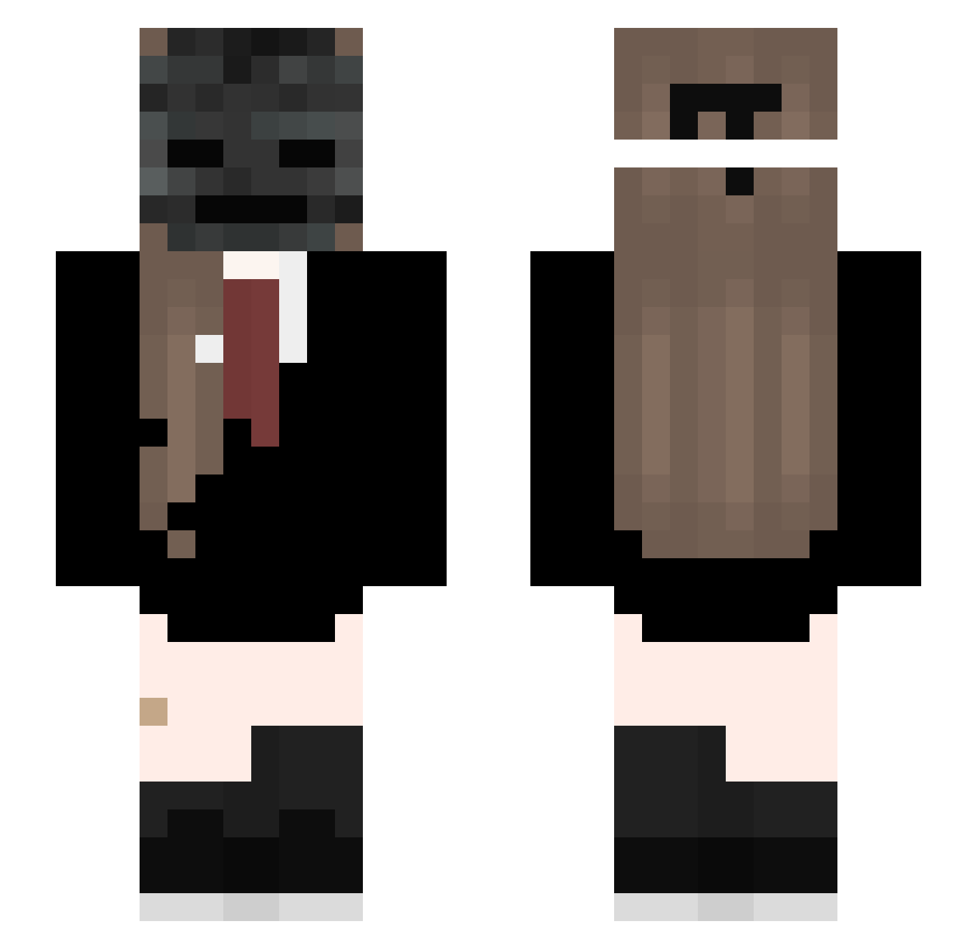 Tapada Minecraft skin, front and back view