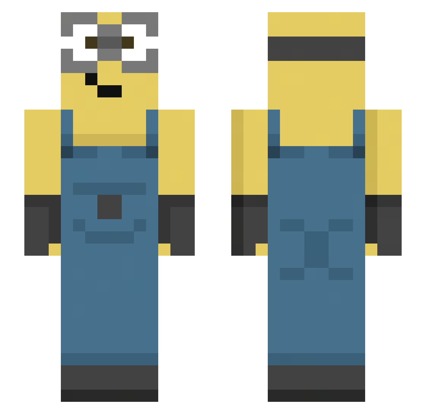 Kazkiahh Minecraft skin, front and back view