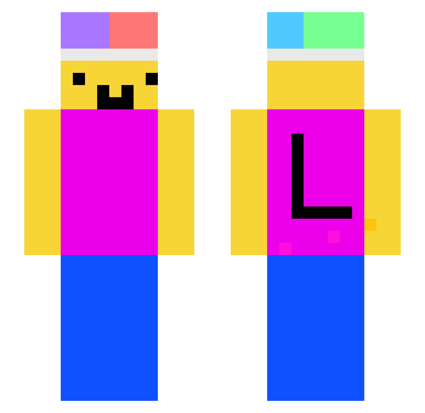Psychomatt67 Minecraft skin, front and back view