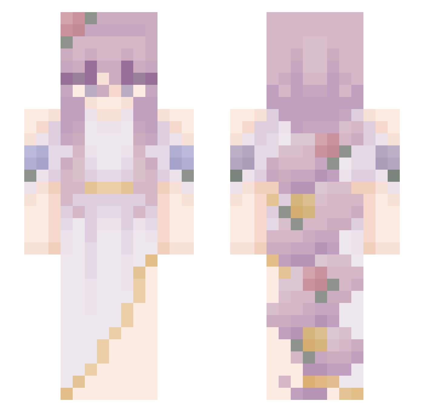 N3koply Minecraft skin, front and back view