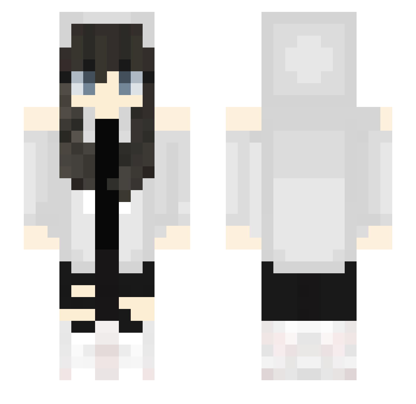 Fushiarlert1 Minecraft skin, front and back view