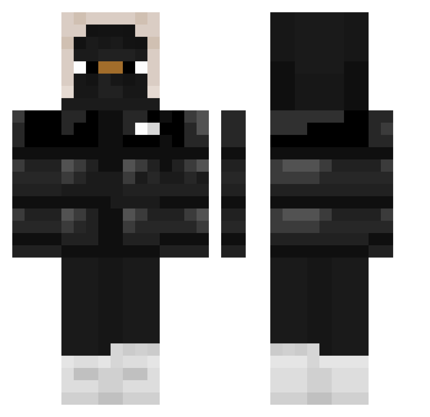 55HELLCAT Minecraft skin, front and back view