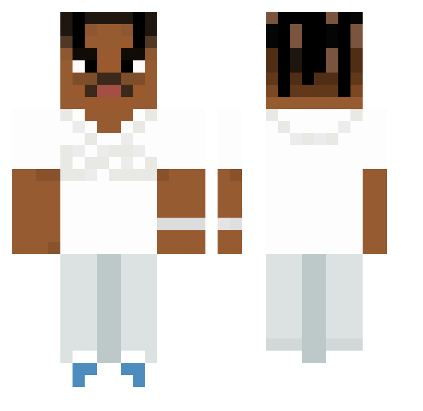 Weggum Minecraft skin, front and back view
