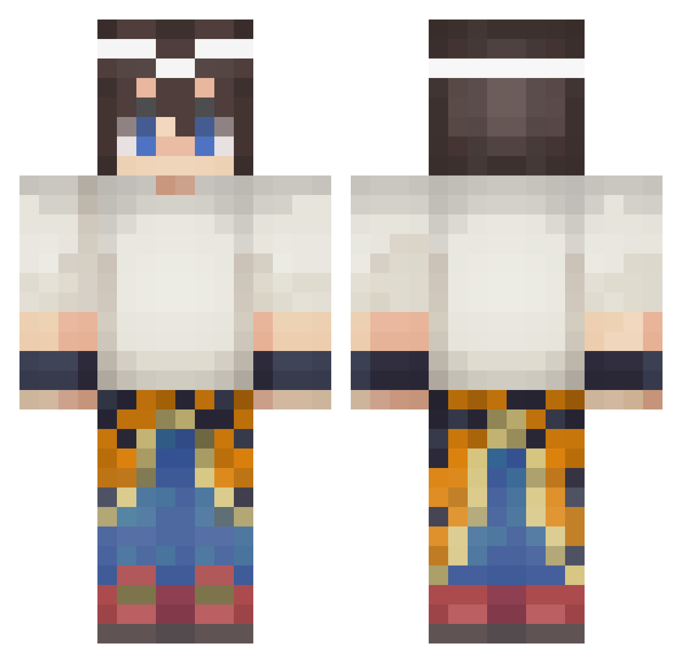 ThatShizuka Minecraft skin, front and back view