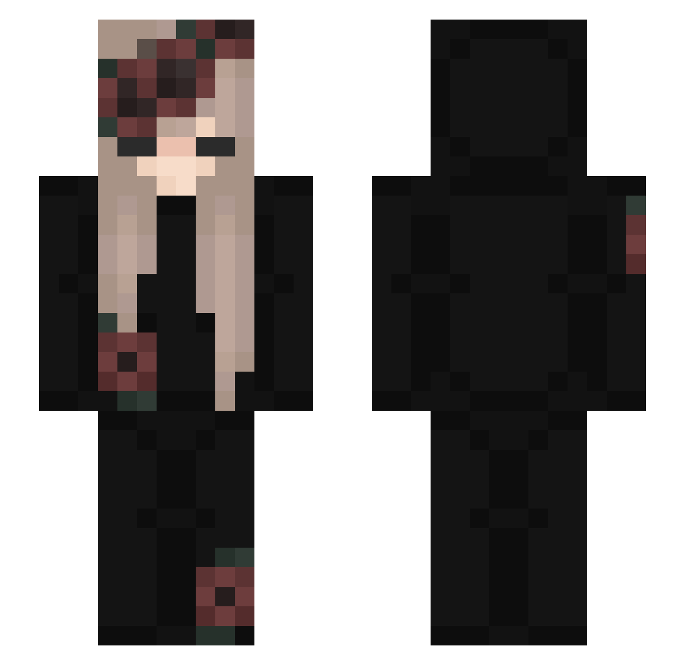 rosxz Minecraft skin, front and back view